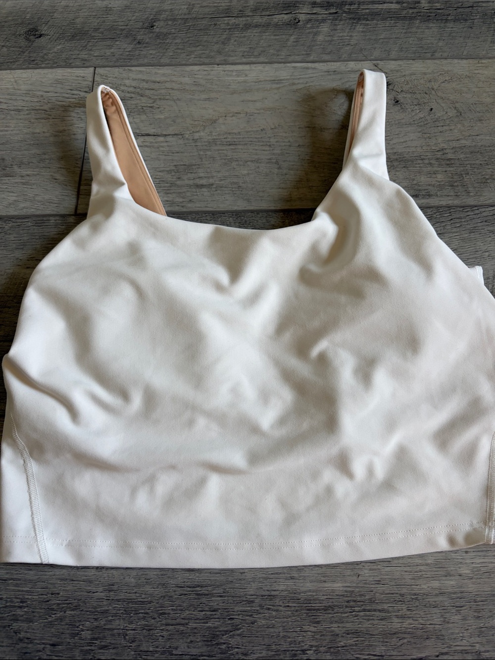 Old Navy Built in Bra White Scoop Neck Crop Top